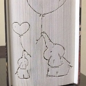 Elephants BOOK FOLDING PATTERN + Instructions - Book Fold - Folded Book - Cut and Fold - 180 Invert - Pattern Only