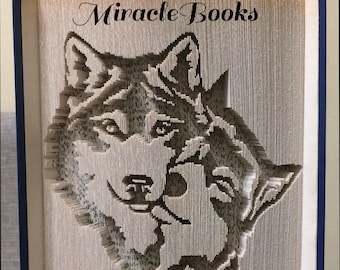 Wolves BOOK FOLDING PATTERN + Instructions - Book Fold - Folded Book - Cut and Fold - 180 Invert - Pattern Only