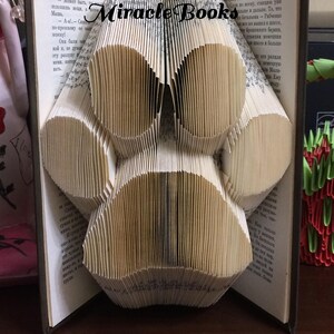 Paw Print Book Folding PATTERN + Instructions - 452 pages - two book heights 20 and 21 cm - Measure, Mark & Fold - PDF Download