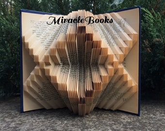 Motif de pliage de livre carrés + instructions - pliage de livre losange - pli de livre - livre plié - mmf - motif uniquement