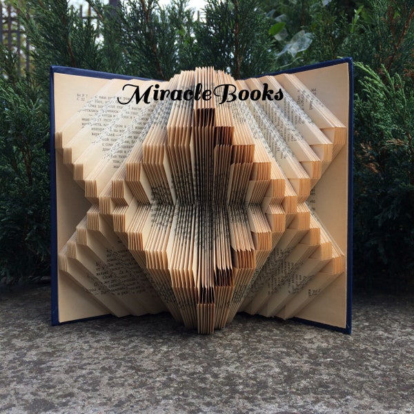 Squares BOOK FOLDING PATTERN + Instructions - Rhombus Book Folding - Book Fold - Folded Book - mmf - Pattern Only