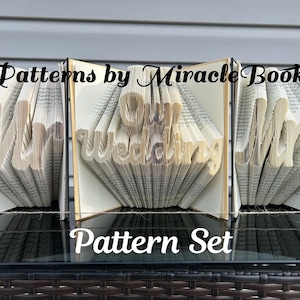 Wedding BOOK FOLDING PATTERN Set: Mr, Mrs, Our Wedding (3 patterns) + Instructions - Book Fold - Folded Book - mmf - Pattern Only