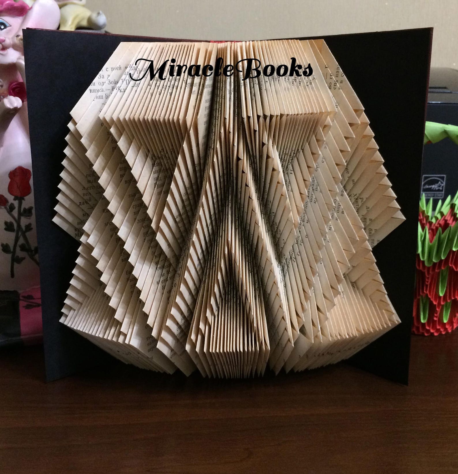 Book Sculpture 33 BOOK FOLDING PATTERN + Instructions - Geometric Book ...