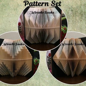 Geometric BOOK FOLDING PATTERN Set: Geometric Figures 19, 20, 21 (3 patterns) + Instructions - Book Fold - Folded Book - mmf - Pattern Only