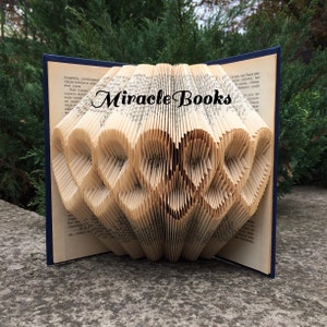 Heart Loop BOOK FOLDING PATTERN + Instructions - Heart Book Folding - Book Fold - Folded Book - mmf - Pattern Only