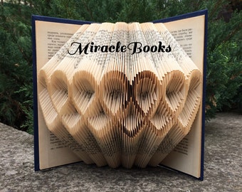 Herz Loop BUCH FOLDING MUSTER + Anleitung - Herzbuch falten - Buch falten - Gefaltetes Buch - mmf - nur Muster