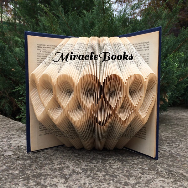 Herz Loop BUCH FALTMUSTER + Anleitung - Heart Book Folding - Book Fold - Folded Book - mmf - Pattern Only