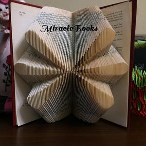 Geometric BOOK FOLDING PATTERN Figures 6 (Flower) + Instructions - Asterisk Book Folding - Book Fold - Folded Book - mmf - Pattern Only