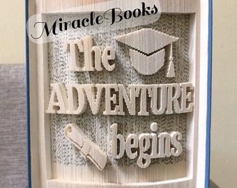 Graduation BOOK FOLDING PATTERN + Instructions - The Adventure begins - Book Fold - Folded Book - Cut and Fold - 180 Invert - Pattern Only