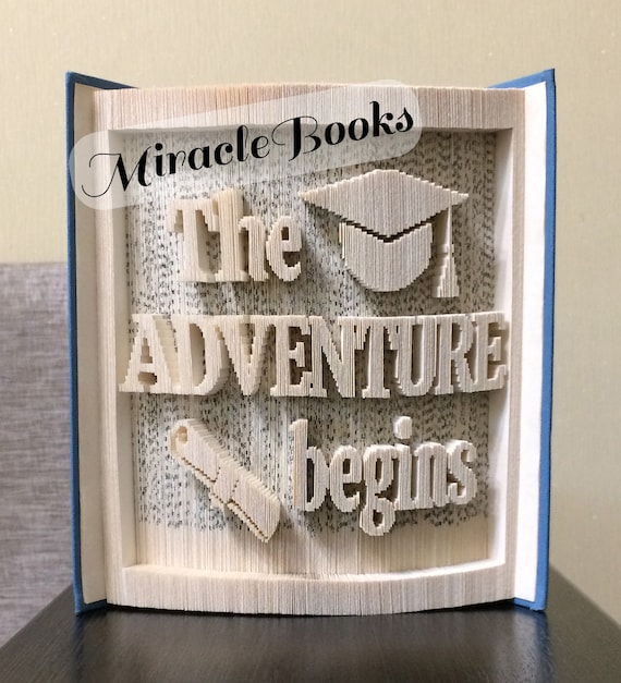 Graduation BOOK FOLDING PATTERN + Instructions - The Adventure begins - Book Fold - Folded Book - Cut and Fold - 180 Invert - Pattern Only