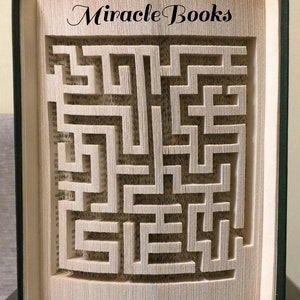 Labyrinth BOOK FOLDING PATTERN + Instructions - Maze Book Folding Pattern - Book Fold - Folded Book - Cut & Fold - 180 Invert - Pattern Only
