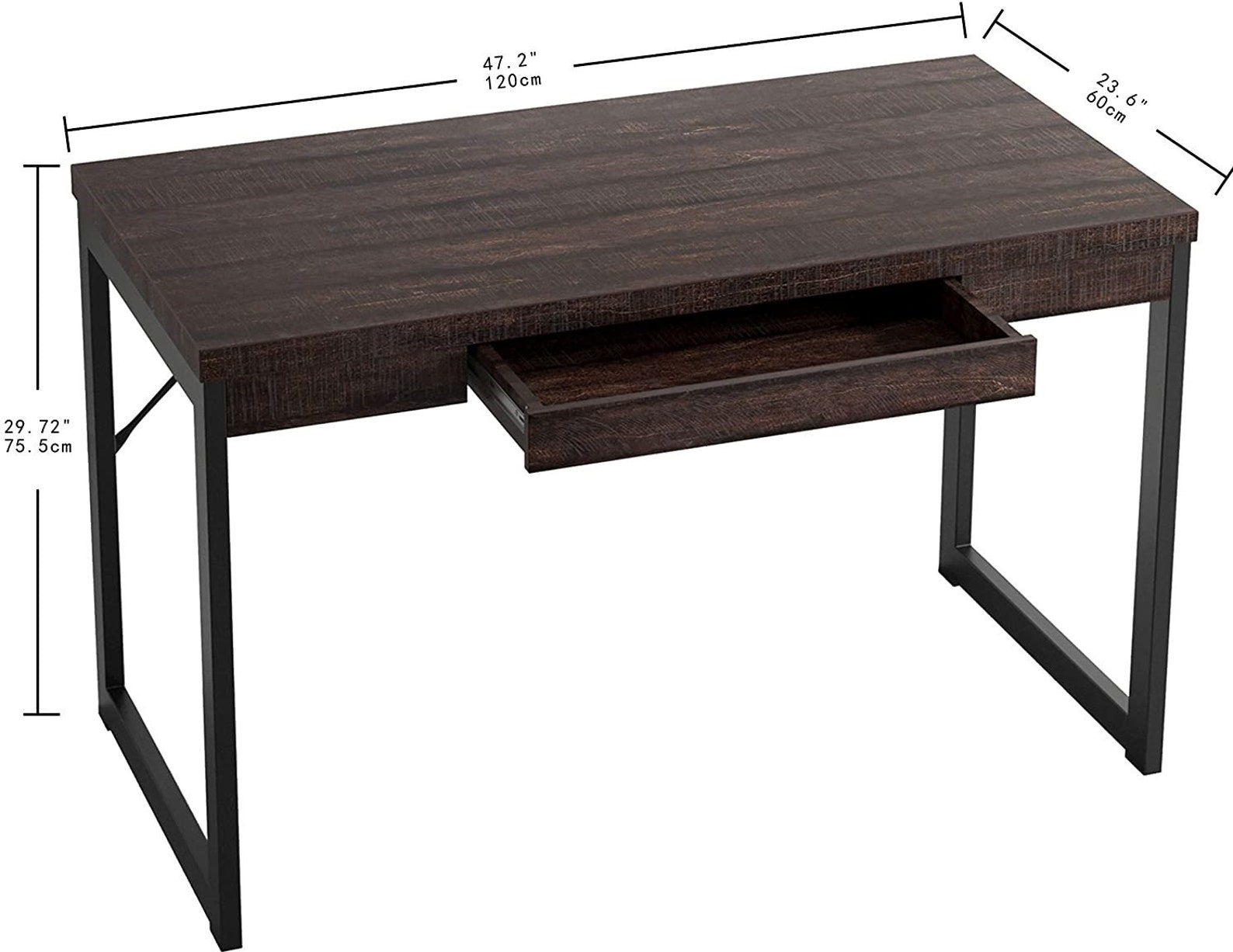 2021 Expresso Computer Desk with Drawer Writing Desk Etsy