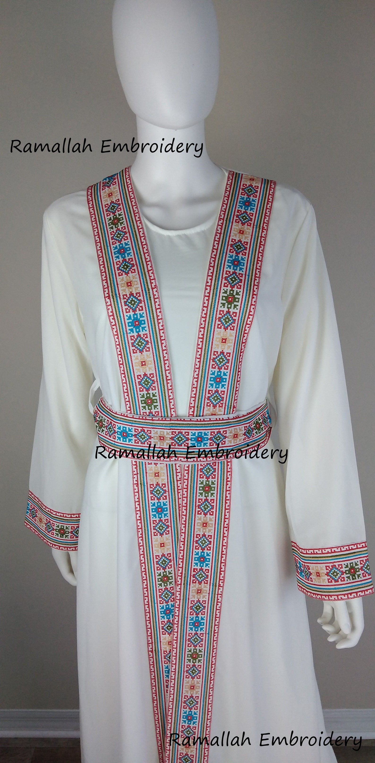 Bisht Kaftan Thobe Maxi Dress Palestinian Embroidery Two Etsy