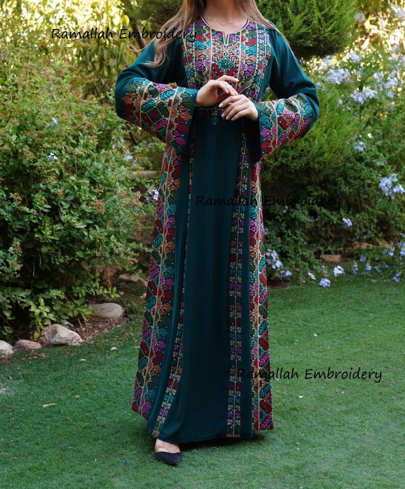 Palestinian Thobe Tatreez Embroidery Front and Back Six Strips Etsy