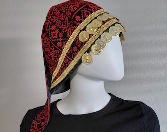 Hand Made Embroidered Palestinian Headpiece With Coins  display picture 3