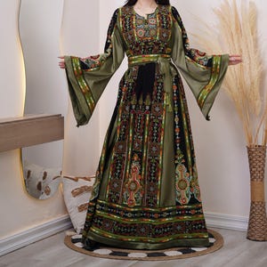 etsy green velvet dress Olive Green Velvet Maxi Dress