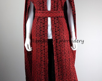 One Size Abaya thobe kaftan Palestinian Embroidery Tatreez