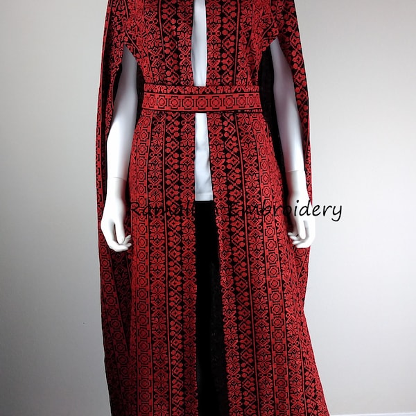 One Size Abaya thobe kaftan Palestinian Embroidery Tatreez