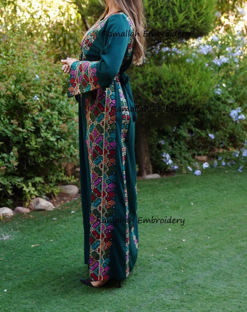 Palestinian Thobe Tatreez Embroidery Front and Back Six Strips Etsy