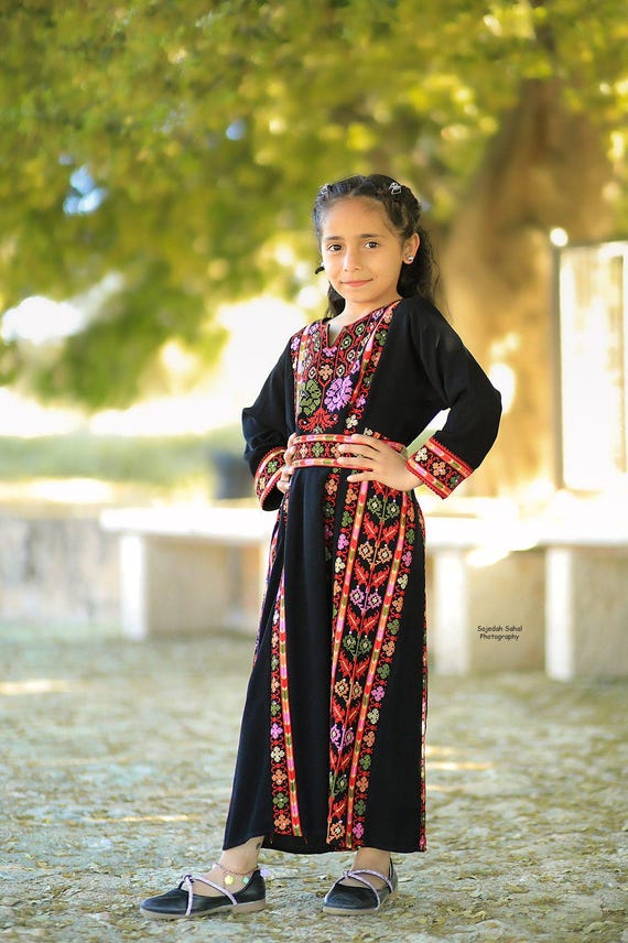 sachin and babi light blue dress Floria Palestinian Jordanian Embroidered Maxi Dress Princess Design main image 0