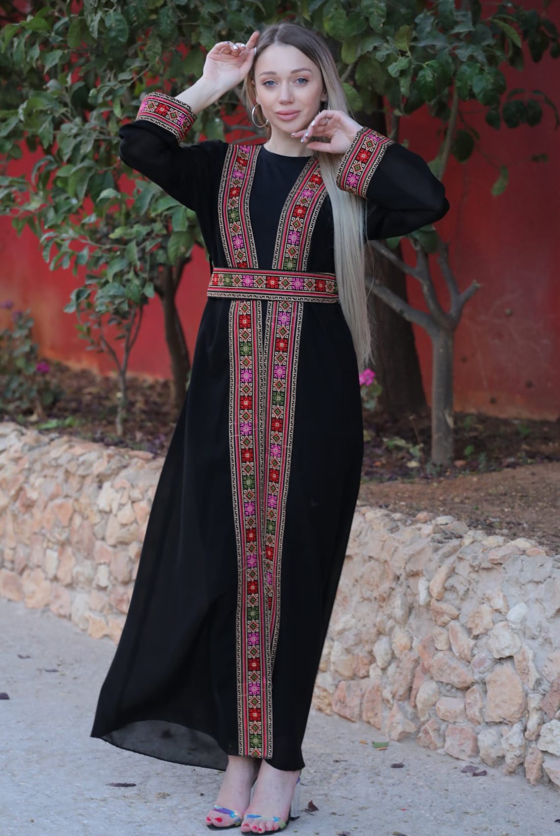 One Size Abaya thobe kaftan Palestinian Embroidery Tatreez Etsy