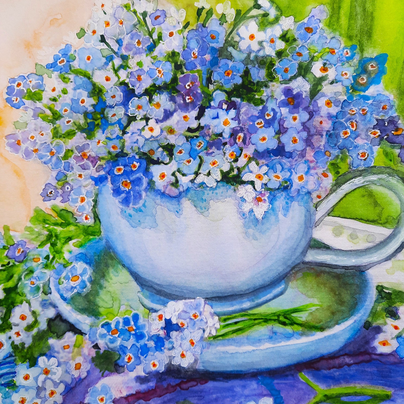 watercolor Wall Art Flowers Etsy