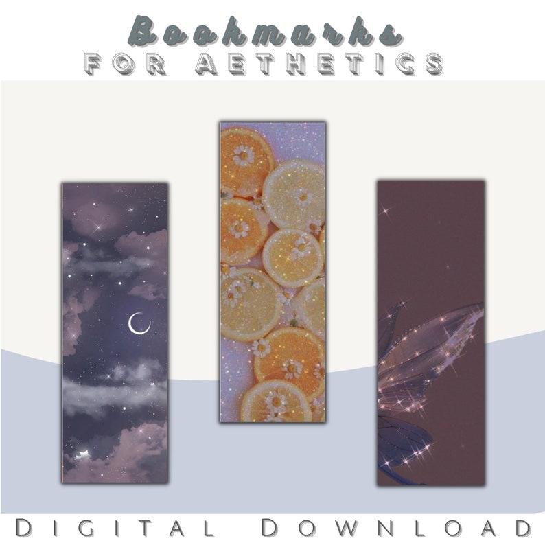 Aesthetic Bookmark Printable Bookmarks Set of 6 for Etsy