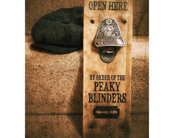Abridor de botellas de pared de Peaky Blinders hecho a mano