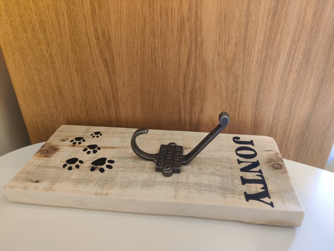 Personalisable Dog Lead Hook Wooden Etsy
