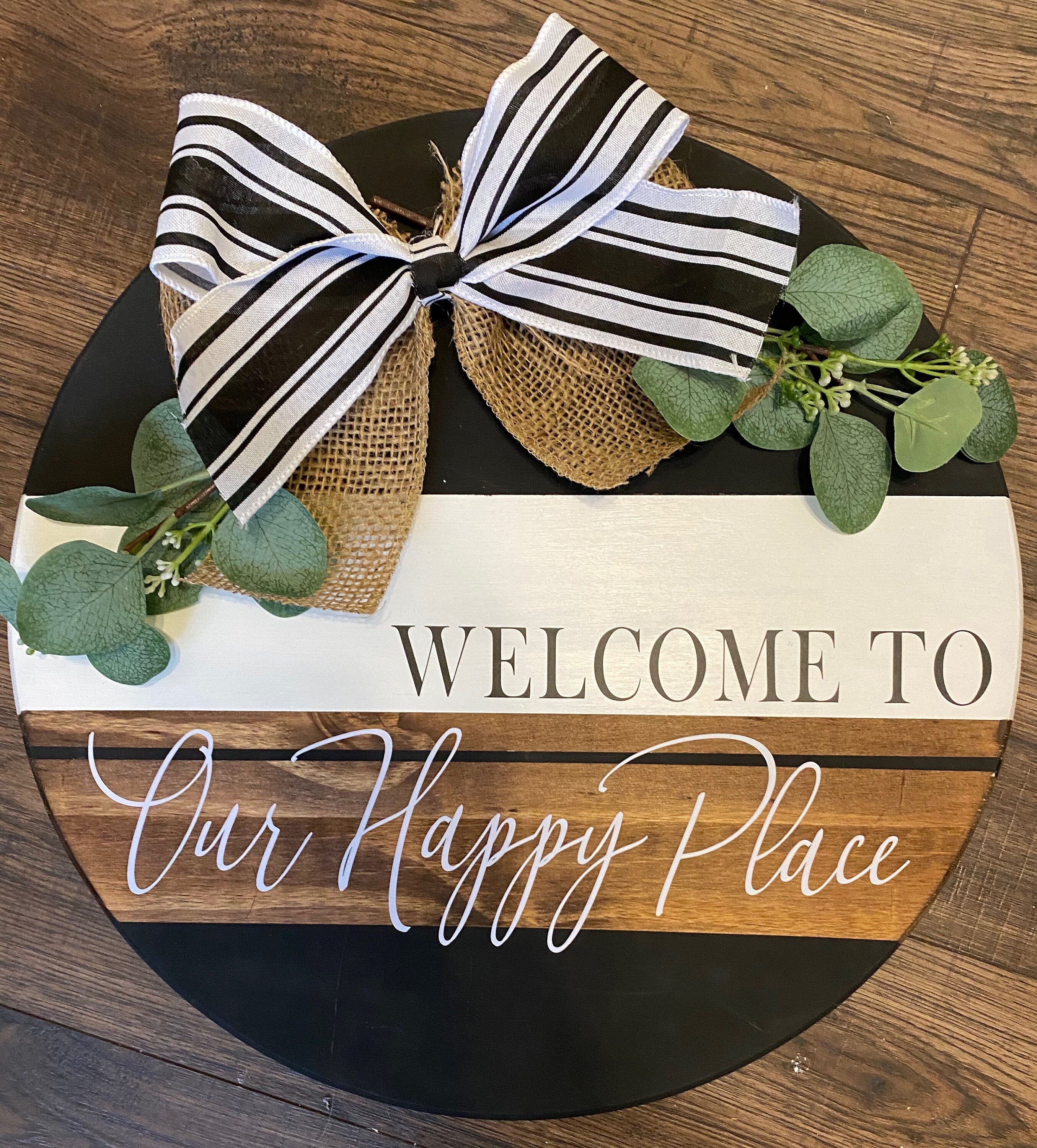 to Our Happy Place Door Hanging sign Etsy