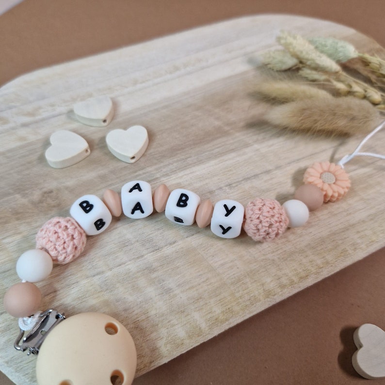 Personalized Pacifier Clip with Clip Silicone Baby Accessory Original Birth Gift Ideal for Baby Shower image 2