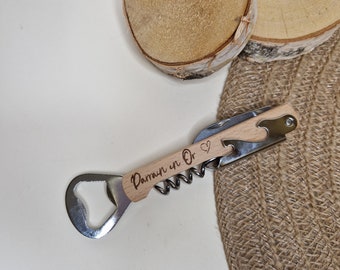 Personalized wooden corkscrew | Men's gift idea for any special occasion | Original personalized gift