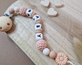 Personalized Pacifier Clip with Clip | Silicone Baby Accessory | Original Birth Gift | Ideal for Baby Shower