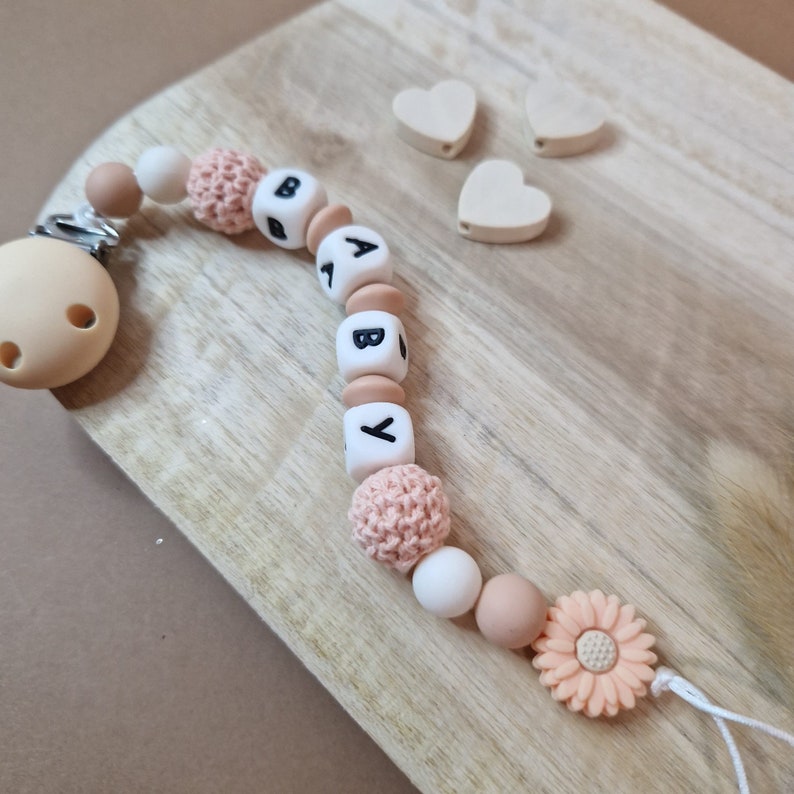 Personalized Pacifier Clip with Clip Silicone Baby Accessory Original Birth Gift Ideal for Baby Shower image 1