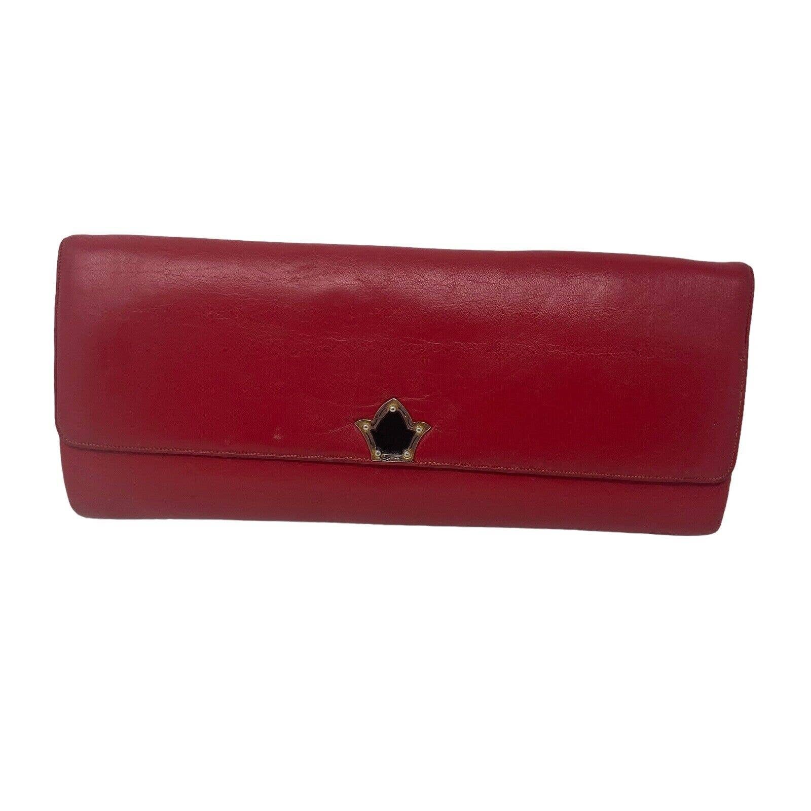 Vintage Murray Kruger Red Leather Snap Front Large Clutch Bag - Etsy