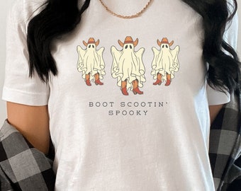 Cute Ghost Shirt Cowgirl Shirt Spooky Season Western Shirt Halloween Clothes Spooky Shirt Cowgirl Costume Aesthetic Clothes Western Graphic