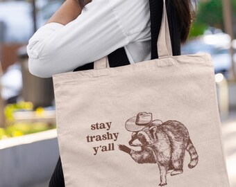 Mapache bolso de mano occidental gráfico tote basura panda tote vaquera bolso de mano vaquero bolso de mano regalos de mapache para su bolso de mano occidental divertido tote