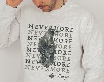 Sudadera con capucha Edgar Allan Poe El cuervo leyendo Dark Academia para hombre Sudadera con capucha de libros Sudadera con capucha de poeta Ropa alternativa Ropa alternativa Gótica