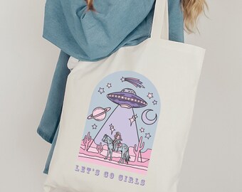 Bolso tote vaquera espacial Bolso tote Lets Go Girls Bolso tote bonito Tote tote gráfico occidental Bolso tote vaquera Bolso tote Horse Bolso tote Alien Bolso tote Y2K Tote western