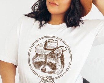Camisa de mapache camiseta gráfica occidental Trash Panda camisa vaquera camisa vaquera camisa mapache regalos para él regalos para su camisa occidental mapache