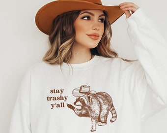 Raccoon Shirt Western Sweatshirt Western Crewneck Trash Panda Cowgirl Sweatshirt Cowboy Sweatshirt Raccoon Gifts For Him Gifts For Her Funny