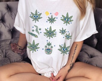 Stoner Girl Gifts Pothead Gifts Stoner Gifts For Her Kawaii Clothes Stoner Shirt Smoker Gifts Hippie Shirt Weed Shirt Marijuana Gifts 420