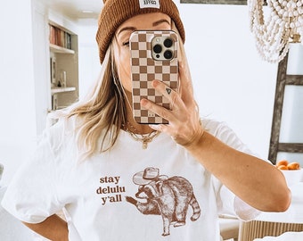 Camiseta de mapache Camiseta Delulu Camiseta con gráfico occidental Camiseta extraña de Trash Panda Camiseta de vaquera Camiseta de vaquero Regalos de mapache para él Regalos de mapache para ella
