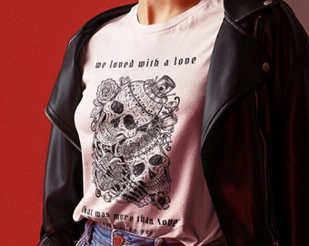 Edgar Allan Poe Mall Goth Poet Shirt Egirl Clothing Plus Size Goth Gothic Clothes Skeleton Shirt Alt Clothing Dark Academia Shirt Bookish