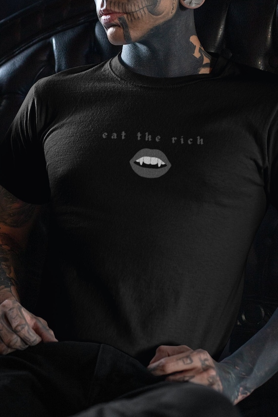 Eat The Rich Vampire Shirt Plus Size Goth Shirt Alt Clothing E Girl Clothing Eboy Clothing Gothic Clothes Mall Goth Clothing Gothic Clothing