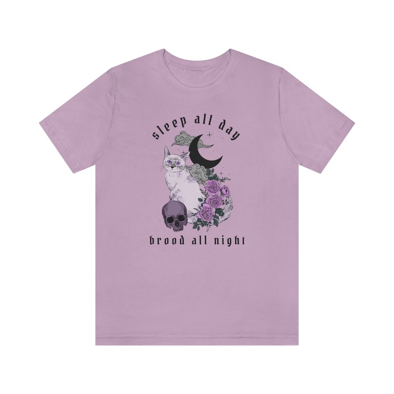 Pastel Goth Clothing Cat Shirt Homebody Shirt Alt Clothing Gothic Clothes Emo Clothes Mall Goth Eboy Clothing E Girl Clothing Pastel Goth Lilac