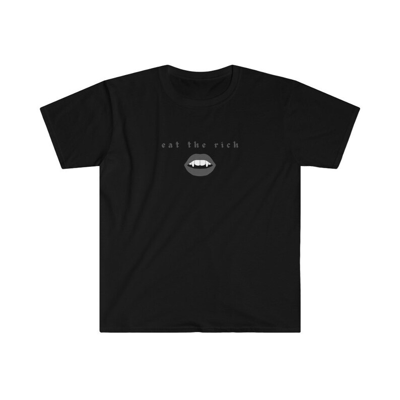 Camiseta de vampiro Eat The Rich, camiseta gótica de talla grande, ropa alternativa, ropa E Girl, ropa Eboy, ropa gótica, ropa gótica de centro comercial, ropa gótica imagen 4