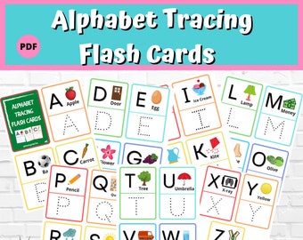 Alphabet Tracing Flash Cards | ABC Flash Cards | Preschool Flash Cards | Pre School Printable | Homeschool Activity