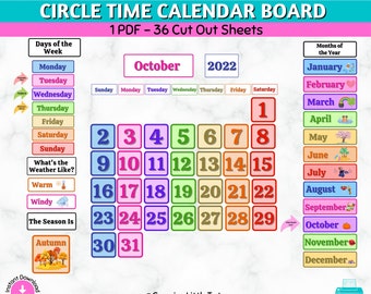 Circle Time Calendar Board Printable: Homeschool Class Focus (PDF)