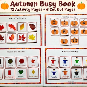 Autumn Busy Book Printable, Toddler Busy Book, Printable Busy Book, Learning Binder, Learning Folder, Fall Busy Binder, Homeschool